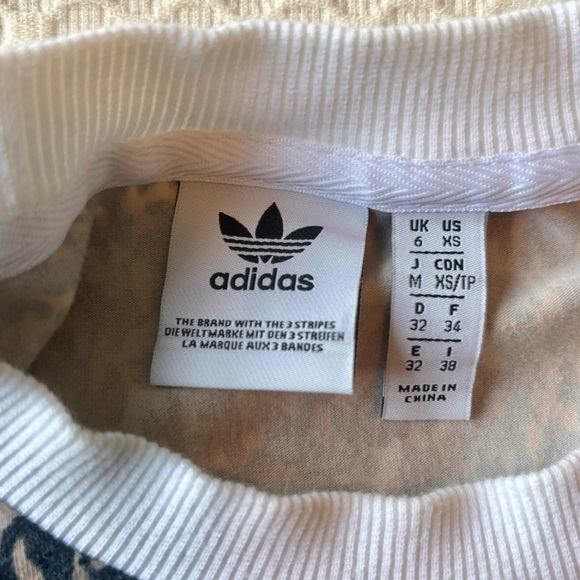 adidas cropped cotton tee size XS cheetah leopard - Picture 5 of 9